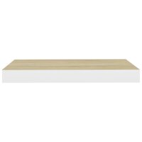 vidaXL Schweberegal Eichenoptik und Wei&szlig; 40x23x3,8 cm MDF