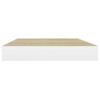 vidaXL Schweberegal Eichenoptik und Wei&szlig; 40x23x3,8 cm MDF