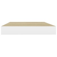 vidaXL Schweberegale 2 Stk. Eichenoptik und Wei&szlig; 40x23x3,8 cm MDF