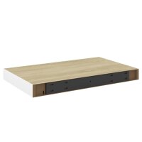 vidaXL Schweberegale 2 Stk. Eichenoptik und Wei&szlig; 40x23x3,8 cm MDF