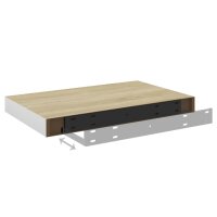 vidaXL Schweberegal Eiche und Wei&szlig; 50x23x3,8 cm MDF