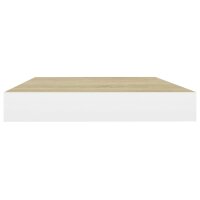 vidaXL Schweberegale 2 Stk. Eiche und Wei&szlig; 50x23x3,8 cm MDF