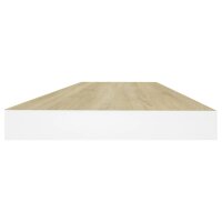 vidaXL Schweberegal Eiche und Wei&szlig; 60x23,5x3,8 cm MDF