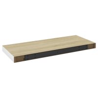 vidaXL Schweberegale 2 Stk. Eiche und Wei&szlig; 60x23,5x3,8 cm MDF