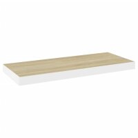 vidaXL Schweberegale 4 Stk. Eiche und Wei&szlig; 60x23,5x3,8 cm MDF