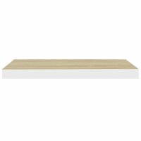 vidaXL Schweberegale 4 Stk. Eiche und Wei&szlig; 60x23,5x3,8 cm MDF