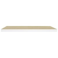 vidaXL Schweberegal Eiche und Wei&szlig; 80x23,5x3,8 cm MDF