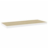 vidaXL Schweberegale 2 Stk. Eiche und Wei&szlig; 80x23,5x3,8 cm MDF