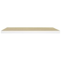 vidaXL Schweberegale 2 Stk. Eiche und Wei&szlig; 80x23,5x3,8 cm MDF