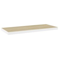 vidaXL Schweberegale 4 Stk. Eiche und Wei&szlig; 80x23,5x3,8 cm MDF