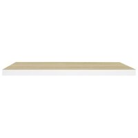 vidaXL Schweberegale 4 Stk. Eiche und Wei&szlig; 80x23,5x3,8 cm MDF