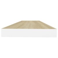 vidaXL Schweberegale 4 Stk. Eiche und Wei&szlig; 80x23,5x3,8 cm MDF