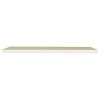 vidaXL Schweberegal Eichenoptik und Wei&szlig; 90x23,5x3,8 cm MDF