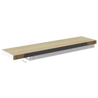 vidaXL Schweberegal Eichenoptik und Wei&szlig; 90x23,5x3,8 cm MDF