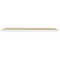 vidaXL Schweberegale 2 Stk. Eiche und Wei&szlig; 90x23,5x3,8 cm MDF