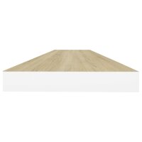 vidaXL Schweberegale 2 Stk. Eiche und Wei&szlig; 90x23,5x3,8 cm MDF