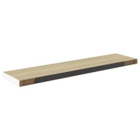 vidaXL Schweberegale 2 Stk. Eiche und Wei&szlig; 120x23,5x3,8 cm MDF