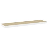 vidaXL Schweberegale 4 Stk. Eiche und Wei&szlig; 120x23,5x3,8 cm MDF