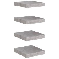 vidaXL Schweberegale 4 Stk. Betongrau 23x23,5x3,8 cm MDF