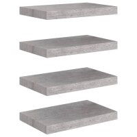 vidaXL Schweberegale 4 Stk. Betongrau 40x23x3,8 cm MDF