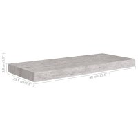 vidaXL Schweberegal Betongrau 60x23,5x3,8 cm MDF