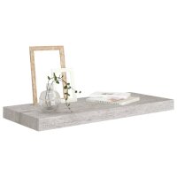 vidaXL Schweberegale 2 Stk. Betongrau 60x23,5x3,8 cm MDF