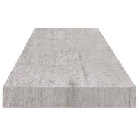 vidaXL Schweberegal Betongrau 90x23,5x3,8 cm MDF