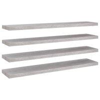 vidaXL Schweberegale 4 Stk. Betongrau 120x23,5x3,8 cm MDF