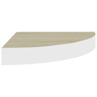 vidaXL Eck-Wandregal 2 Stk. Eiche und Wei&szlig; 25x25x3,8 cm MDF