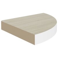 vidaXL Eck-Wandregal 2 Stk. Eiche und Wei&szlig; 25x25x3,8 cm MDF