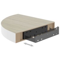 vidaXL Eck-Wandregal 2 Stk. Eiche und Weiß 25x25x3,8 cm MDF