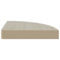 vidaXL Eck-Wandregal 4 Stk. Eiche und Wei&szlig; 25x25x3,8 cm MDF