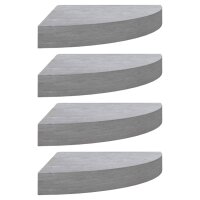 vidaXL Eck-Wandregal 4 Stk. Betongrau 25x25x3,8 cm MDF