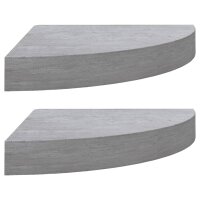 vidaXL Eck-Wandregal 2 Stk. Betongrau 35x35x3,8 cm MDF