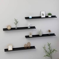 vidaXL Wandregale 4 Stk. Schwarz 80x9x3 cm