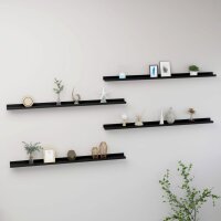 vidaXL Wandregale 4 Stk. Schwarz 115x9x3 cm