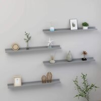 vidaXL Wandregale 4 Stk. Grau 80x9x3 cm