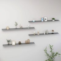 vidaXL Wandregale 4 Stk. Grau 115x9x3 cm