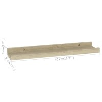 vidaXL Wandregale 2 Stk. Sonoma-Eiche 40x9x3 cm