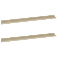 vidaXL Wandregale 2 Stk. Sonoma-Eiche 100x9x3 cm