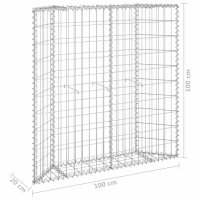 vidaXL Gabionen-Hochbeet Trapezform Verzinkter Stahl 100x20x100 cm