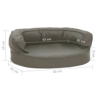 vidaXL Hundematratze Ergonomisch 60x42 cm Leinenoptik Dunkelgrau