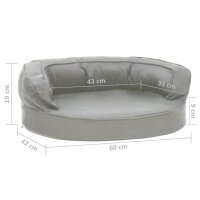 vidaXL Hundematratze Ergonomisch 60x42 cm Leinenoptik Grau