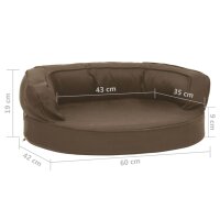 vidaXL Hundematratze Ergonomisch 60x42 cm Leinenoptik Braun