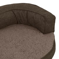 vidaXL Hundematratze Ergonomisch 60x42cm Leinenoptik Fleece Braun