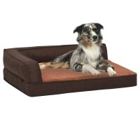 vidaXL Hundematratze Ergonomisch 60x42 cm Leinenoptik...