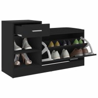 vidaXL Schuhbank Schwarz 94,5x31x57 cm Holzwerkstoff