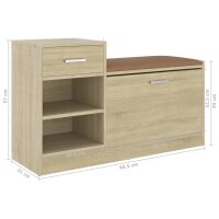 vidaXL Schuhbank Sonoma-Eiche 94,5x31x57 cm Holzwerkstoff