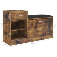 vidaXL Schuhbank R&auml;uchereiche 94,5x31x57 cm Holzwerkstoff