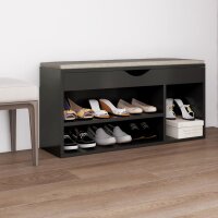 vidaXL Schuhbank mit Kissen Grau 104x30x49 cm Holzwerkstoff